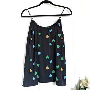 Tucker The Camisole Sea of Hearts in Stretch Georgette Silk Top Heart Print
